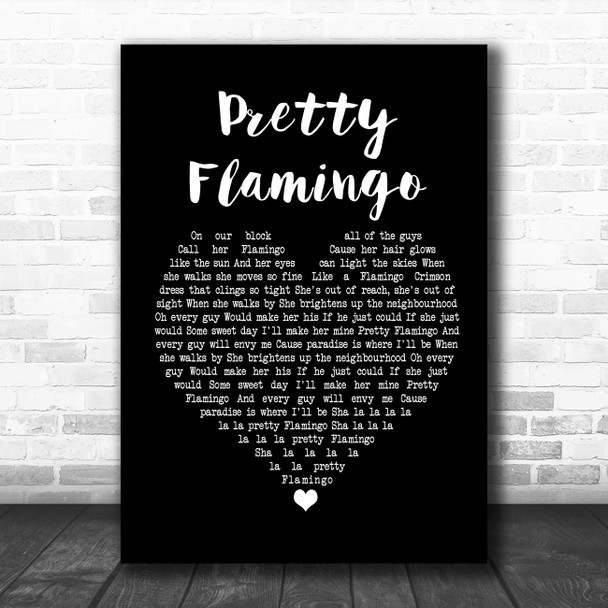 Manfred Mann Pretty Flamingo Black Heart Song Lyric Poster Print
