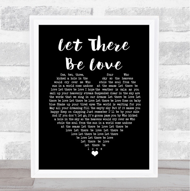Oasis Let There Be Love Black Heart Song Lyric Poster Print