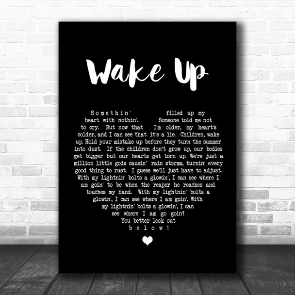 Arcade Fire Wake Up Black Heart Song Lyric Music Wall Art Print