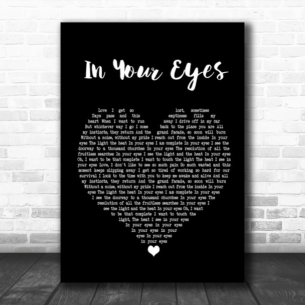 Peter Gabriel In Your Eyes Black Heart Song Lyric Poster Print