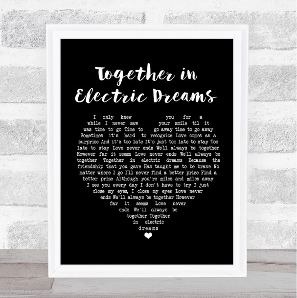 Philip Oakey & Giorgio Moroder Together in Electric Dreams Black Heart Song Lyric Poster Print