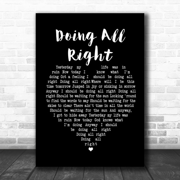 Queen Doing All Right Black Heart Song Lyric Poster Print