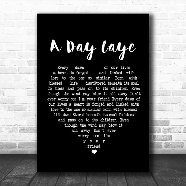 T. Rex A Day Laye Black Heart Song Lyric Poster Print