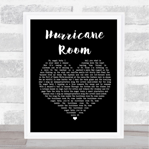 The Blessing Hurricane Room Black Heart Song Lyric Poster Print