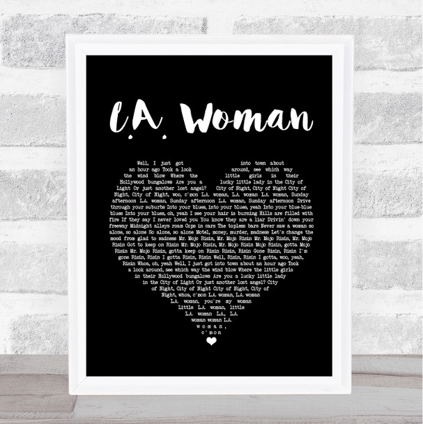 The Doors L.A. Woman Black Heart Song Lyric Poster Print
