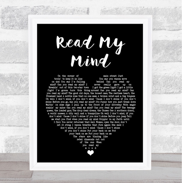 The Killers Read My Mind Black Heart Song Lyric Poster Print