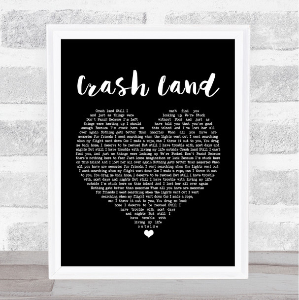 Twin Atlantic Crash Land Black Heart Song Lyric Poster Print