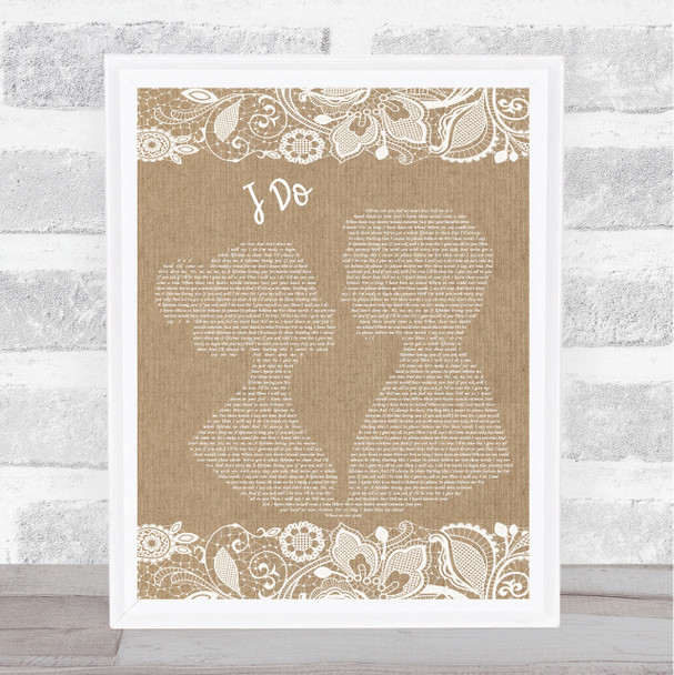 Westlife I Do Burlap & Lace Song Lyric Poster Print