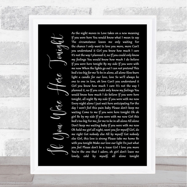 Alexander O'Neal If You Were Here Tonight Black Script Song Lyric Poster Print