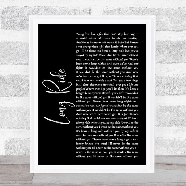 Black Stone Cherry Long Ride Black Script Song Lyric Poster Print