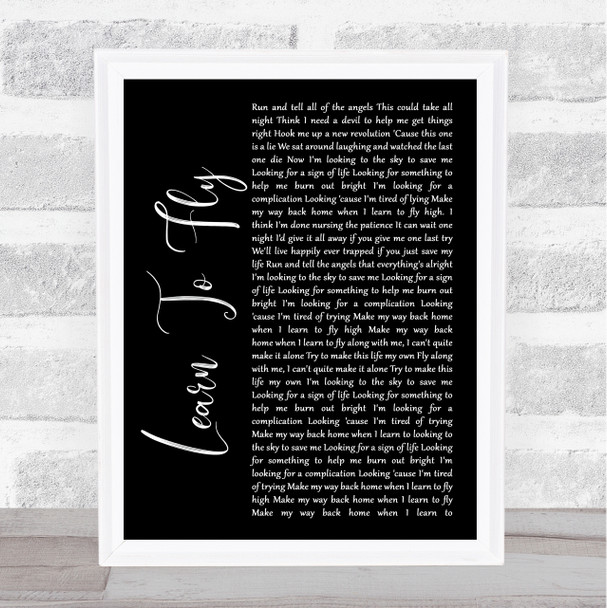Foo Fighters Learn To Fly Black Script Song Lyric Poster Print