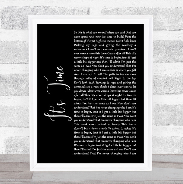 Imagine Dragons It's Time Black Script Song Lyric Poster Print