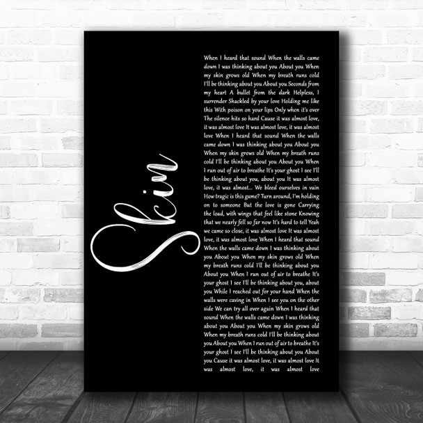 Rag'n'Bone Man Skin Black Script Song Lyric Poster Print