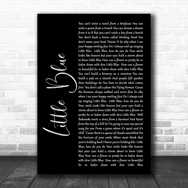 The Beautiful South Little Blue Black Script Song Lyric Poster Print