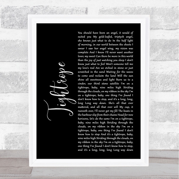 The Stone Roses Tightrope Black Script Song Lyric Poster Print