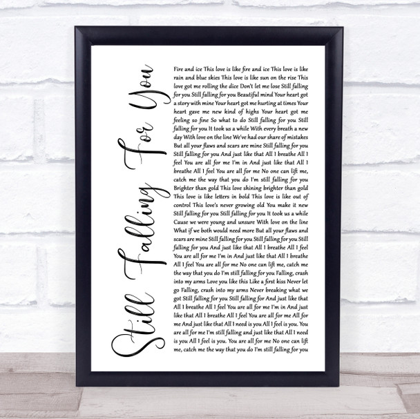 Ellie Goulding Still Falling For You White Script Song Lyric Poster Print