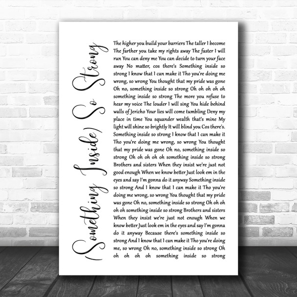 Labi Siffre (Something Inside) So Strong White Script Song Lyric Poster Print