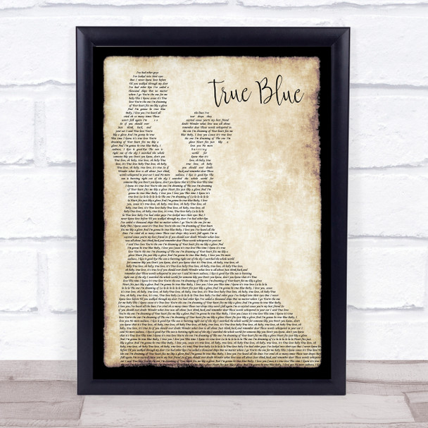 Madonna True Blue Man Lady Dancing Song Lyric Poster Print