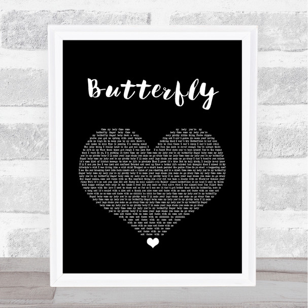 Crazy Town Butterfly Black Heart Song Lyric Music Wall Art Print