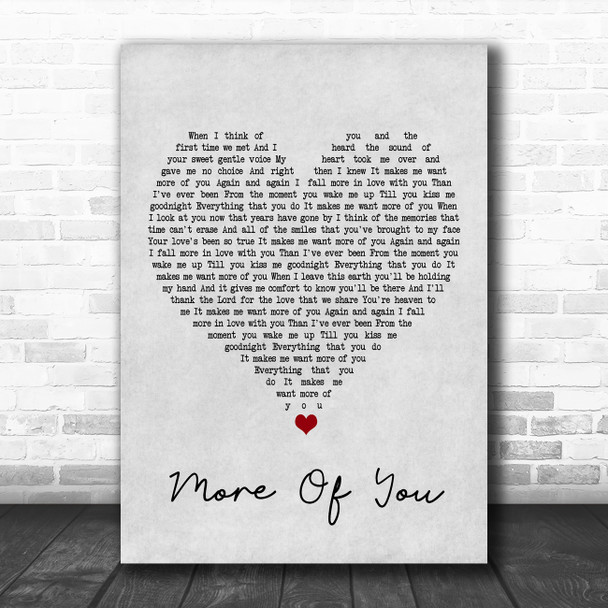 Chris Stapleton More Of You Grey Heart Song Lyric Poster Print