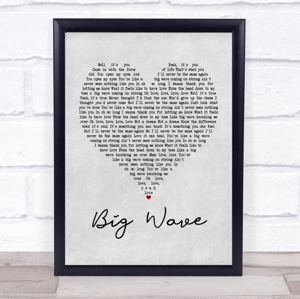 Donavon Frankenreiter Big Wave Grey Heart Song Lyric Poster Print