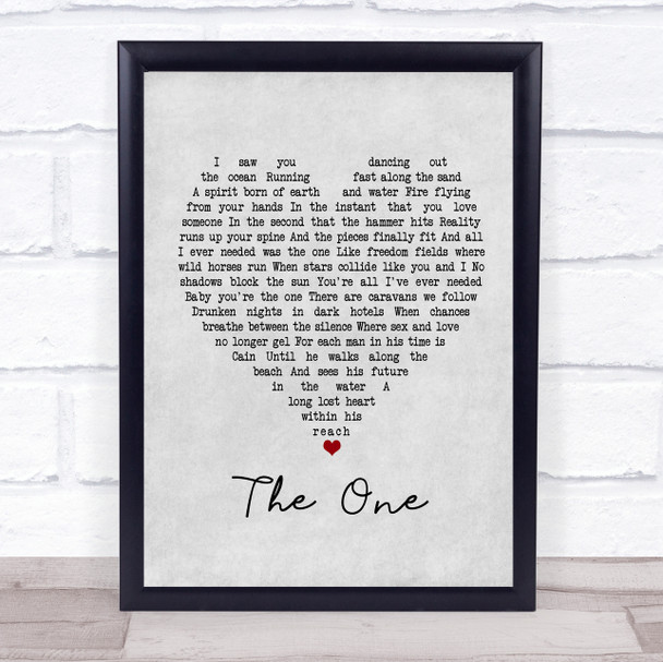Elton John The One Grey Heart Song Lyric Poster Print