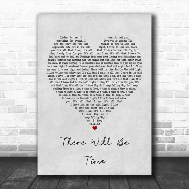 Mumford & Sons and Baaba Maal There Will Be Time Grey Heart Song Lyric Poster Print