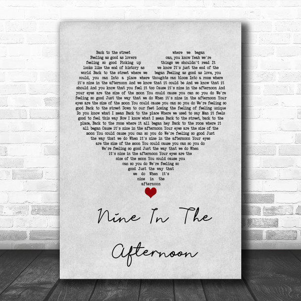 Panic! At The Disco Nine In The Afternoon Grey Heart Song Lyric Poster Print