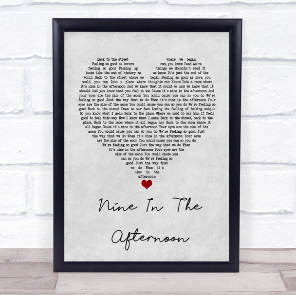 Panic! At The Disco Nine In The Afternoon Grey Heart Song Lyric Poster Print