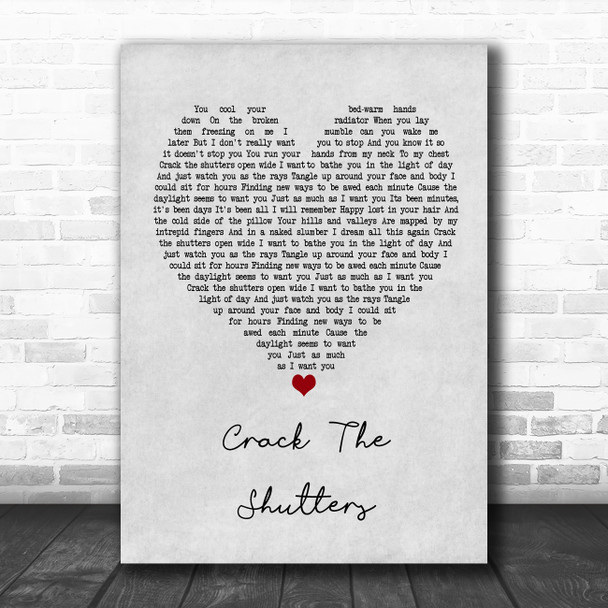 Snow Patrol Crack The Shutters Grey Heart Song Lyric Poster Print
