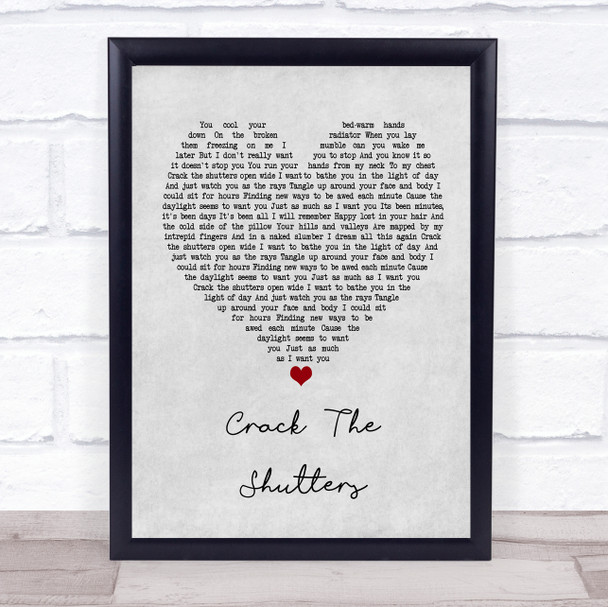 Snow Patrol Crack The Shutters Grey Heart Song Lyric Poster Print