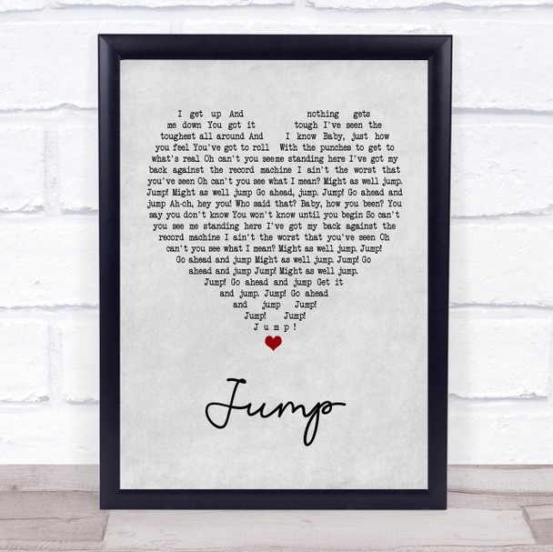 Van Halen Jump Grey Heart Song Lyric Poster Print
