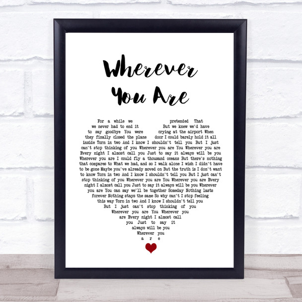 5 Seconds Of Summer Wherever You Are White Heart Song Lyric Poster Print
