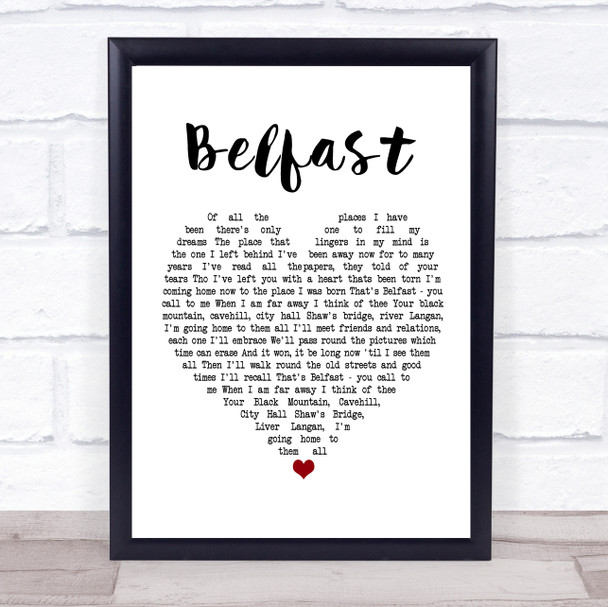 Barnbrack Belfast White Heart Song Lyric Poster Print