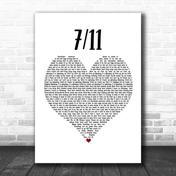 Beyonce Knowles 7 11 White Heart Song Lyric Poster Print