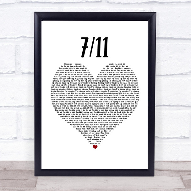 Beyonce Knowles 7 11 White Heart Song Lyric Poster Print