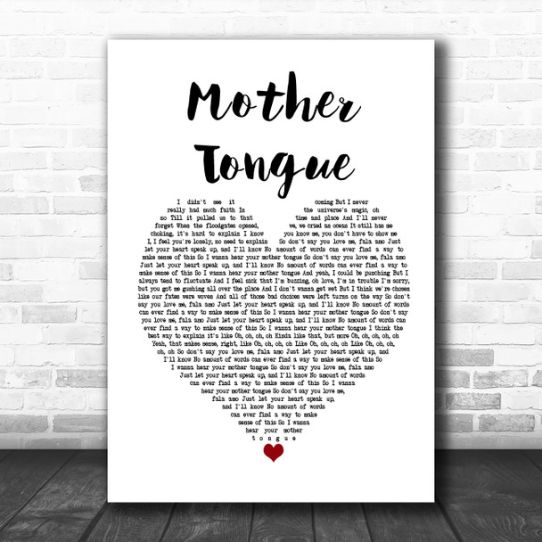 Bring Me The Horizon Mother Tongue White Heart Song Lyric Poster Print