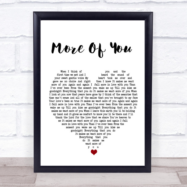 Chris Stapleton More Of You White Heart Song Lyric Poster Print