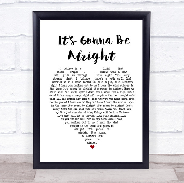 David Essex It's Gonna Be Alright White Heart Song Lyric Poster Print