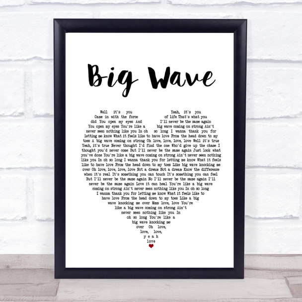 Donavon Frankenreiter Big Wave White Heart Song Lyric Poster Print