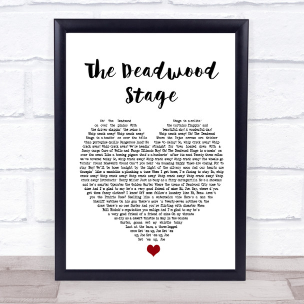 Doris Day The Deadwood Stage White Heart Song Lyric Poster Print