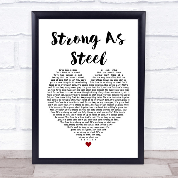 Five Star Strong As Steel White Heart Song Lyric Poster Print