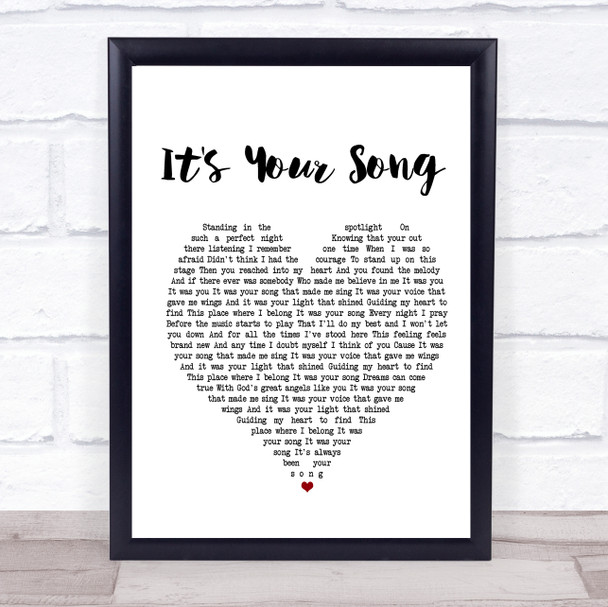 Garth Brooks It's Your Song White Heart Song Lyric Poster Print