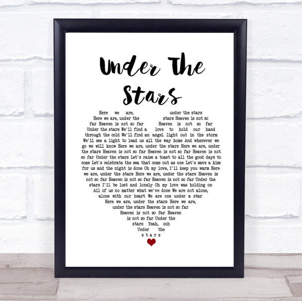 John Legend Under The Stars White Heart Song Lyric Poster Print