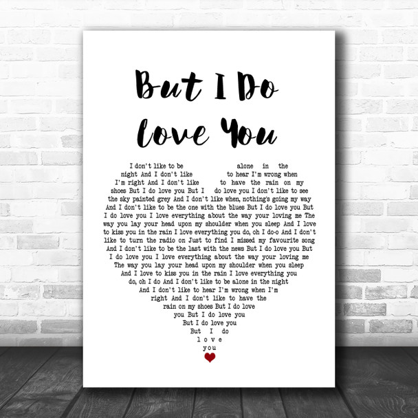 LeAnn Rimes But I Do Love You White Heart Song Lyric Poster Print