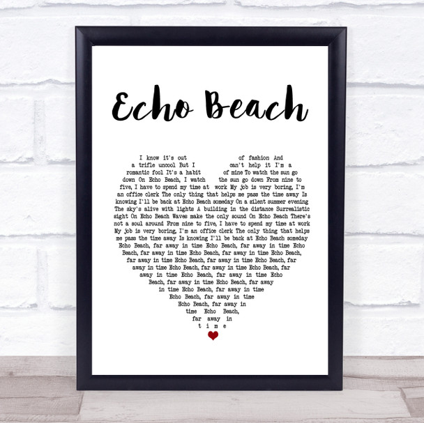 Martha & The Muffins Echo Beach White Heart Song Lyric Poster Print