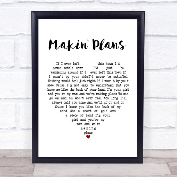 Miranda Lambert Makin' Plans White Heart Song Lyric Poster Print