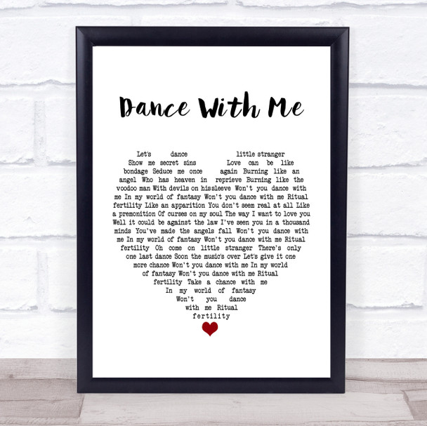 Nouvelle Vague Dance With Me White Heart Song Lyric Poster Print