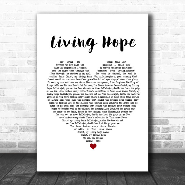 Phil Wickham Living Hope White Heart Song Lyric Poster Print