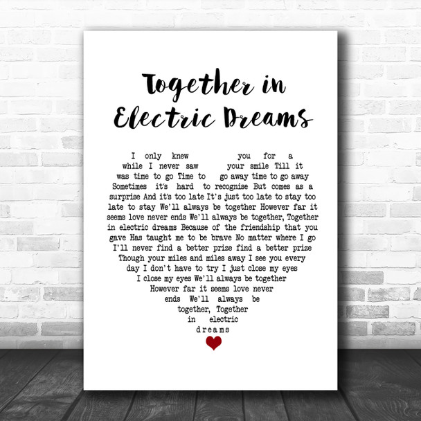 Philip Oakey Giorgio Moroder Together in Electric Dreams White Heart Song Lyric Poster Print